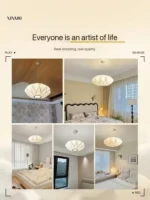 Modern Silk LED Pendant Lamp Denmark Designer Hanging Light for Living Room Hotel Restaurant Factory Direct High-End Home