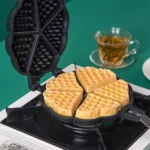 Heart Shaped Waffle Cake Mold Pot Non Stick Double Side Biscuits Muffin Mould Pot Bakeware Easy Breakfast Cooking for Household - Image 2