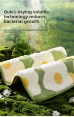 Non-Slip High-Absorbency Microfiber Bath Mat - Floral Plush Bathroom Rug, Thickened Fashionable Home Decor – base detail