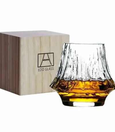 220ML Handmade Volcano Crystal Drinking Glass Cup Tumbler for Whisky Bourbon Cocktail with Gift Box