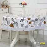 PVC Hotel Waterproof and Oil Proof Large Round Tablecloth Hotel Plastic Round Table Cloth Wash Free and Scald Proof Table