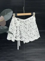 Ele Water-Soluble Lace Apron Skirt Multi-Layered Wear Ladies High Waist A-Line Skirt Slimming Butt Covering Design