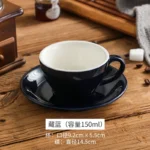 Creative Color 150ml Espresso Cup with Saucer Home Dessert Plate Tea Cup Couple Mug Gift Office Mug Tabletop Decoration