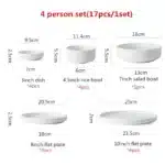 Nordic Ceramic Tableware Matte Glazed Japanese Style Ins Style Dishes Sets Salad Soup Bowl Flat Plate Dinnerware Dinner Set