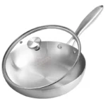 22-28cm Inch Tri-ply 18/8 Stainless Steel Chef's Pan,Frying Pan with Lid,Induction Pan,Pot and Pan Set,Dishwasher and Oven