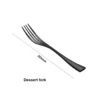 Luxury black 18/10 stainless steel cutlery set arranged on a table