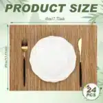 8PCS Bamboo Placemats Sushi Rolling Mat Reusable Wicker Placemat Heat Resistant Table Mats for Dining Wedding Party 12x18 In