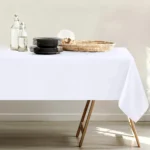 Tablecloth Polyester Washable Table Cover Pure Color Tablecloths for Rectangle Table Baby Shower Kitchen Party Wedding