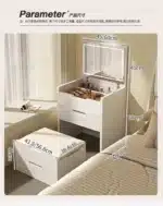 Compact LED Makeup Vanity Desk with Stool and Mirror – styled in a modern Vanities setting