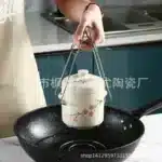 Ceramic Stew Pot Japan Plum Blossom Stew Bowl Double Lid Stewed Bird's Nest Steamed Egg Double Handle Egg Cup Kitchen