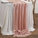 2 -10 Meters Cotton Table Runner Retro Textured Gauze Cloth Vintage Linen for Dining Weddings Party Christmas Decoration