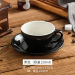 Creative Color 150ml Espresso Cup with Saucer Home Dessert Plate Tea Cup Couple Mug Gift Office Mug Tabletop Decoration