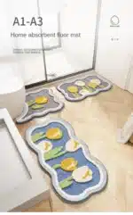 Bathroom Non-slip Mat 3-piece Set Modern Minimalist Flower Absorbent Floor Mat Thickened Bathroom Door Mat High Quality Bath
