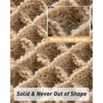 Upgraded Super Absorbent Non Slip Waffle Bath Mat Soft Rubber Backed Bathroom Rug with Tassels Machine Washable Brown - Image 5