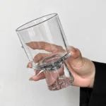 Pink Mountain Glass Cup Creative High Foot Drink Cup Coffee Cup Sweet Cone Cup Wine Cup Elegant Sensation Unique Small Batch