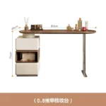 Modern white dressing table with LED mirror and storage drawers