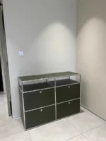Sideboard Storage Cabinets Modular Combination Metal Frame for Living Room Office Drawers Customizable Large Storage Olive Green - Image 44