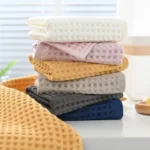 1Pc 30x30cm 100% Cotton Plaid Striped Washcloth Home Bathroom Adult Square Soft Face Towel - Image 4