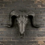 Creative 3D Longhorn Cow Skull Head Ornament Wall Hanging Resin Animal Statue Crafts Home Office Decor Retro Bull Skull