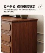 Minimalist oak wood dressing table with mirror, stool, and six drawers in a modern bedroom setting