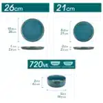 vancasso 18/36 Piece Blue Ceramic Plate Set Reactive Glaze Vertical edge Dinnerware Set With 6/12PCS Dinner