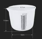 Flexible silicone measuring cup with printed scale for epoxy resin and candle making