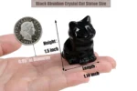 Obsidian Cat Crystal Figurines Cat Gifts Decor Gifts for Mom Women Men Lucky Cute Cat Statue Room Desk Decor - Image 3