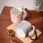 350ml Creative Ceramic Cat Mug with 3D Embossed Cat Design Exquisite Afternoon Tea Latte Coffee Cup Home Breakfast Milk Mug