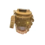 BlingBling Water Bottle 450ML Luxury Rhinestone Chain Bar Handheld Direct Drinking Coffee Mug Home Plastic Juice Beverage