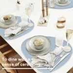 Inyahome PU Leather Dual Sided Placemat and Coaster Set Upgraded Coffee Mats Home Kitchen Dining Table Place Mats Nordic