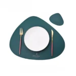 Inyahome PU Leather Dual Sided Placemat and Coaster Set Upgraded Coffee Mats Home Kitchen Dining Table Place Mats Nordic