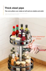 Rotatable Kitchen Storage Rack kitchen Accessories Spice Storage Rack Clean Storage 360 Degrees Rotatable Organizer