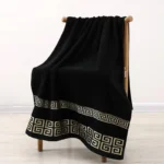 100% Black Cotton Bath Towel Absorbent Adult Bath Towels Solid Color Soft Face Hand Towel For Bathroom Washcloth 70x140cm