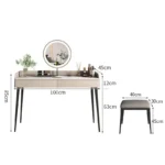 Goldoma Modern Minimalist Dresser with Stone Desktop and Makeup Table – in a cozy room setting