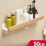 Beech wood bathroom storage rack wall mounted light luxury living room non perforated bathroom storage rack bathroom shelf