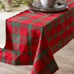 Christmas Checkered Tablecloth Rectangle Red Buffalo Plaid Linen Cotton Gingham Xmas Table Cloths Winter Farmhouse Table