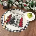 4pcs Christmas Vintage Placemat Merry Christmas Party Decoration 2025 Xmas Santa Claus Placemat Navidad Natal New Year Gift