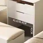 Compact LED Makeup Vanity Desk with Stool and Mirror – base detail