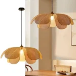 E27 Lotus ceiling pendant Lights Nordic Modern LED Chandelier Hand-woven Rattan pendant Lamp dining Room Living Room Lighting