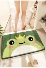 40*60cm Bath Mat Cute Pink Cartoon Frog Bathroom Carpet Bathtub Entrance Waterproof Slip-resistant Foot Mats Toilet Shower