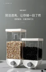 Airtight plastic cereal storage containers with pour spout and measuring cup lid