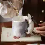 350ml Creative Ceramic Cat Mug with 3D Embossed Cat Design Exquisite Afternoon Tea Latte Coffee Cup Home Breakfast Milk Mug
