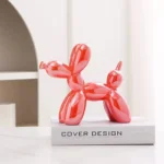 Vilead Ceramic Plating Balloon Dog Orange Figurines Animal Statue Handmade Sculpture Gold Sliver Modern Living Room Desk