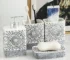 Modern Ceramic Lotion Bottle Soap Dish Toothbrush Holder Bathroom Set Flower Texture Porcelain Shampoo Bottling Soap