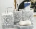 Modern Ceramic Lotion Bottle Soap Dish Toothbrush Holder Bathroom Set Flower Texture Porcelain Shampoo Bottling Soap