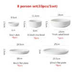 Nordic Ceramic Tableware Matte Glazed Japanese Style Ins Style Dishes Sets Salad Soup Bowl Flat Plate Dinnerware Dinner Set