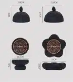 Black Cement Tableware Dinner Plate stone Sashimi sushi Disc Dry Ice Tray Plate Dessert Plates Dim Sum Dish Steak Plates Bowl