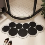 New Arc shaped Super Absorbent Bathroom Mat Non-Slip Diatom Mud Toilet Pad Quick-Drying Floor Mat Bath Mat – styled in a