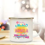 Best Grandfather & Grandmother In The World French Print Enamel Mugs Drink Milk Coffee Cup Camping Mug Gift for Abuelo