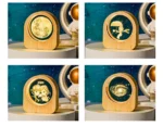 Custom Photo Crystal Ornament & Wooden Base Personalized Photo Engraving Miniature Figurine Home Office Decor